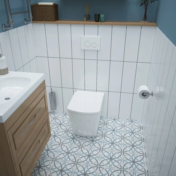 Унитаз напольный Lavinia Boho Aveo безободковый 3306003R (детальная фотография), безободковые, сиденье с микролифтом , с антивсплеском