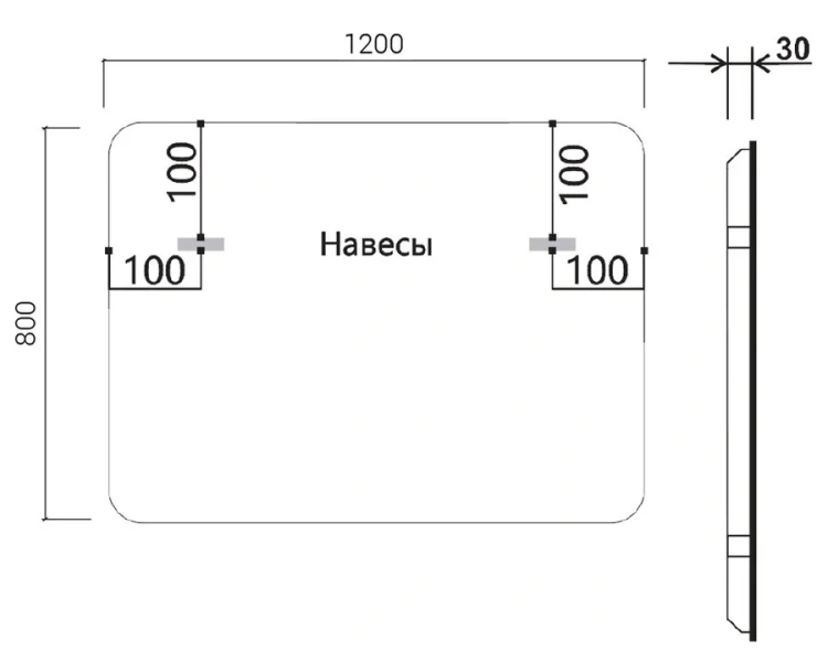 Зеркало с подсветкой Vincea 120 см без окантовки, без функции антизапотевания VLM-3VC120 (детальная фотография), в наличии