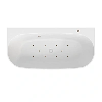 Гидромассажная ванна из искусственного камня Whitecross Make 0219.170080.200.AERO.BR, 170 x 80 см, белая/бронза