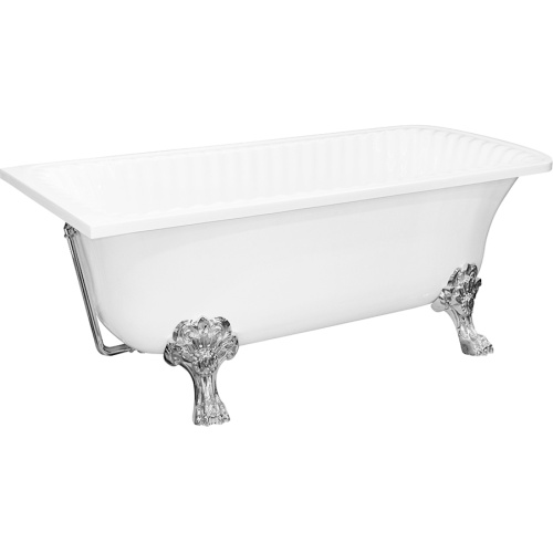 Ванна из искусственного камня Migliore Olivia Angolare 174х80 см фурнитура хром 25445 (детальная фотография), ретро, в классическом стиле, прованс, декорированныe