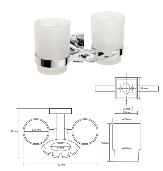Стакан для ванной Bemeta Beta хром 132110042 (детальная фотография), современные, hi-tech