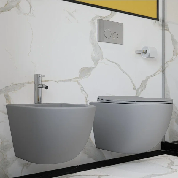 Биде подвесное Aqueduto Ovo серое матовое OVO0330 (детальная фотография), в наличии