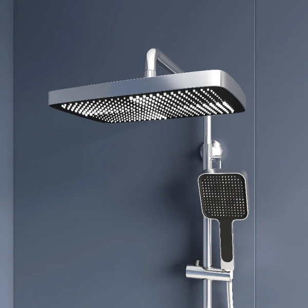 Душевая стойка RGW Shower Panels 51140135 с термостатом (детальная фотография), с тропическим душем
