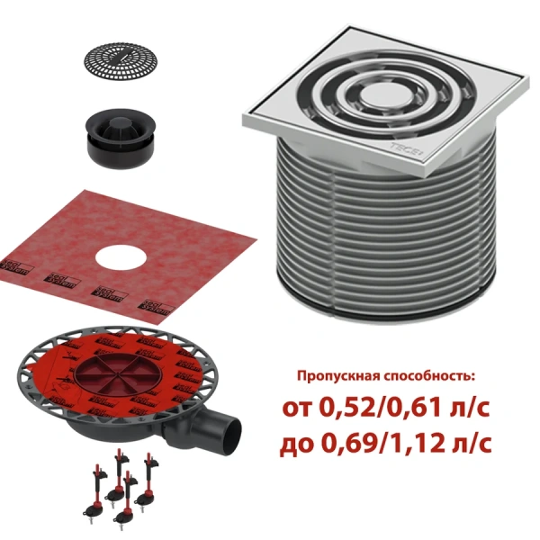 Душевой трап Tece TECEdrainpoint S 10 см с сифоном KDP-S110 (детальная фотография)