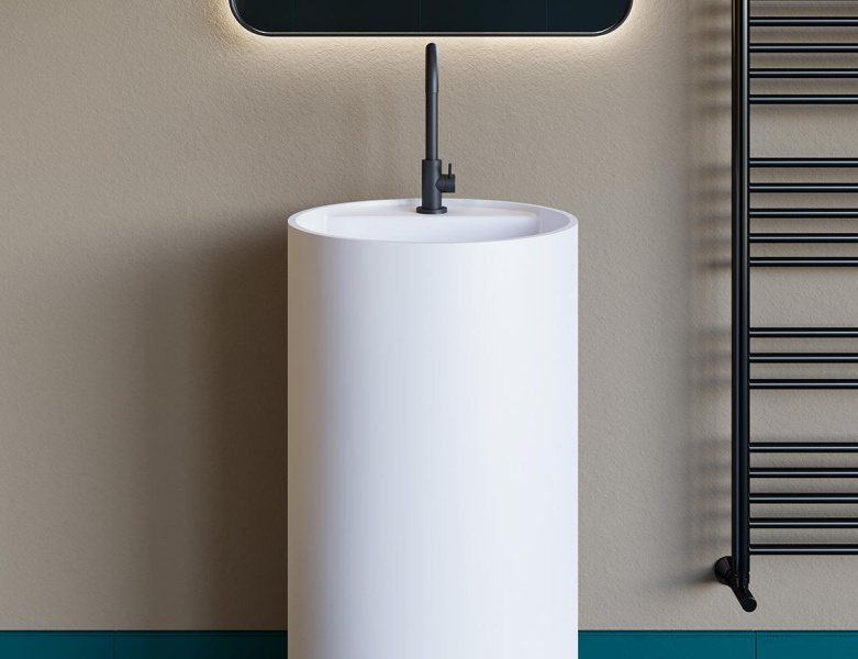 Раковина напольная Salini Armonia Top 01 белый глянцевый 130114G (детальная фотография), напольные, свободностоящие