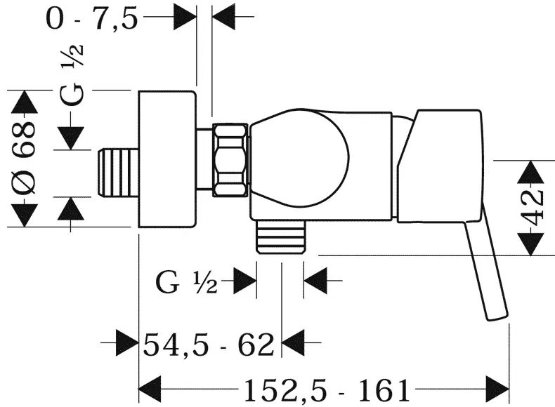 Смеситель для душа Hansgrohe Talis S хром 32620000 (детальная фотография), для душа