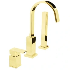 Смеситель для ванны Cezares Unika с ручным душем, золото