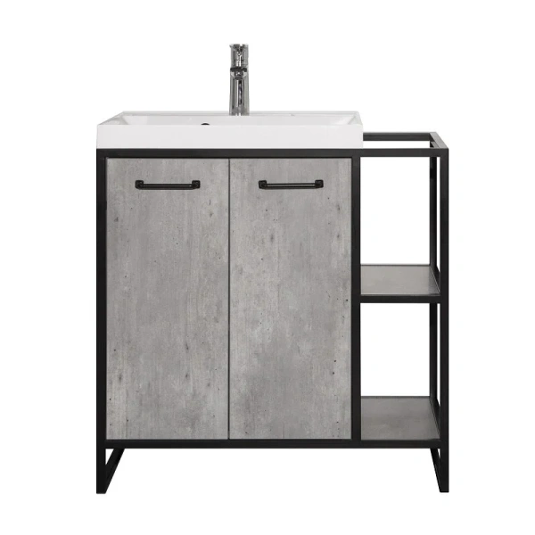 Тумба под раковину напольная Style Line Лофт 80 см бетон ЛС-000010019 (детальная фотография), напольная, пристенная