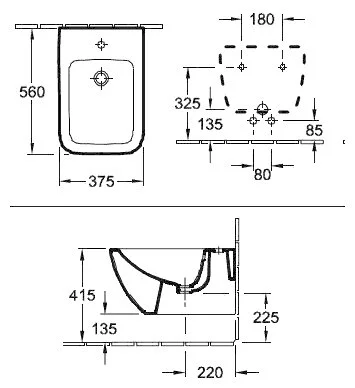  Биде подвесное Villeroy & Boch Venticello альпийский белый 44110001 (детальная фотография), современные, hi-tech