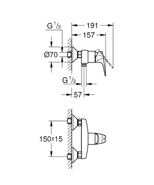 Смеситель для душа Grohe BauFlow 23755000 (детальная фотография), для душа