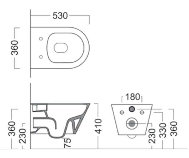 Унитаз подвесной Kerama Marazzi Plaza Modern безободковый PLMR.wc.02 (детальная фотография), подвесные, встраиваемые