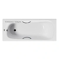 Чугунная ванна Vinsent Veron Concept VCO1707042H/VH0015CH, 170 x 70 см, ручки хром, цвет белый