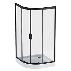 Душевой уголок Am.Pm Gem 100х100 см профиль черный