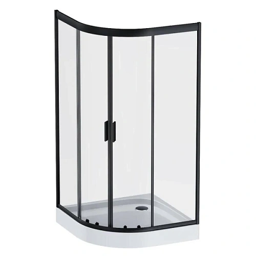 Душевой уголок Am.Pm Gem 100х100 см профиль черный - фото 1