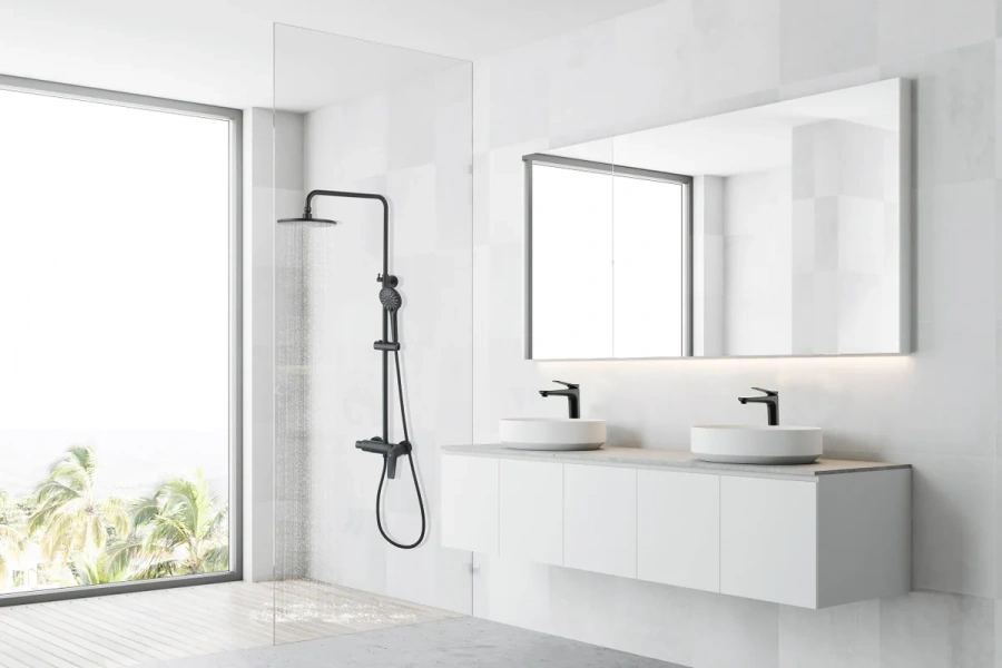 Душевая стойка Lemark Bronx LM3760 (детальная фотография), современные, hi-tech