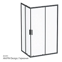Душевой уголок Am.Pm Gem S 120x90 см профиль черный матовый, стекло прозрачное