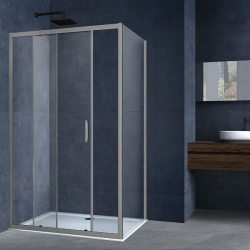 Душевой уголок Vincea Alpha 140х80 см вороненая сталь стекло прозрачное - фото 2