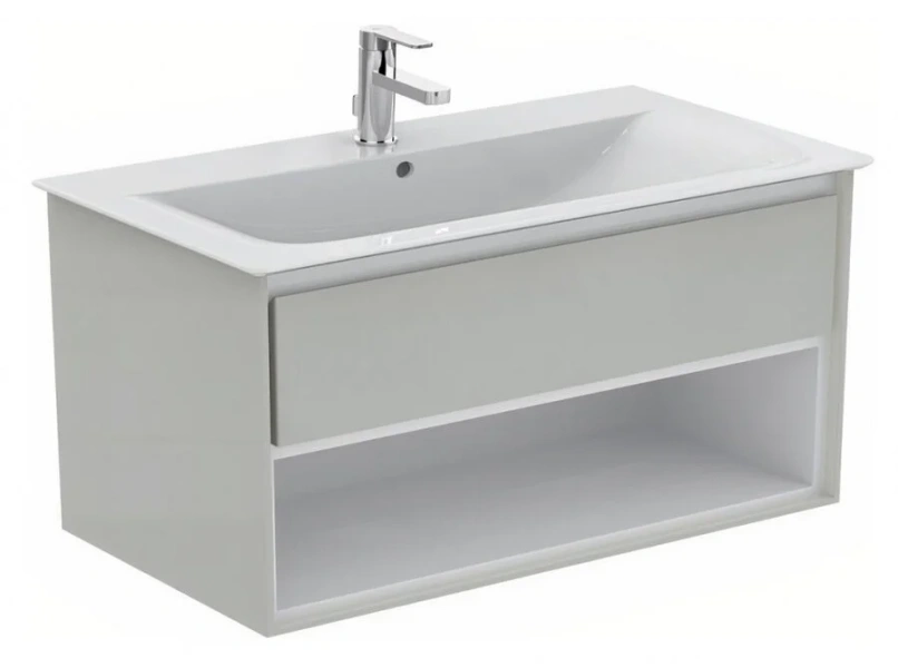 Тумба под раковину подвесная Ideal Standard Connect Air 100 см светло-серый глянцевый E0828EQ (детальная фотография)