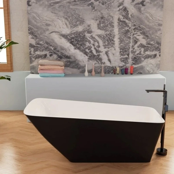 Ванна акриловая Frank F6106, 12518, 170 х 80 см, цвет белый/черный (детальная фотография), современныe, hi-tech