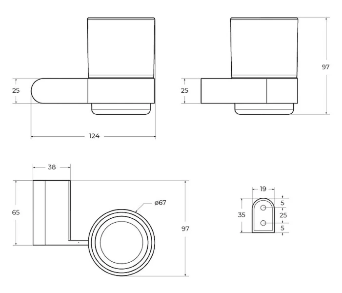Стакан для ванной Cezares Stylus брашированное золото STYLUS-TUMS-BORO (детальная фотография), современные, hi-tech