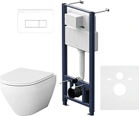 Унитаз с инсталляцией Am.Pm Spirit V2.0 с сиденьем микролифт и белой клавишей