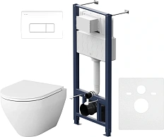 Унитаз с инсталляцией Am.Pm Spirit V2.0 с сиденьем микролифт и белой клавишей