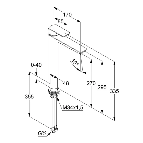 Смеситель для раковины Kludi Ameo хром 412980575 (детальная фотография), для раковины