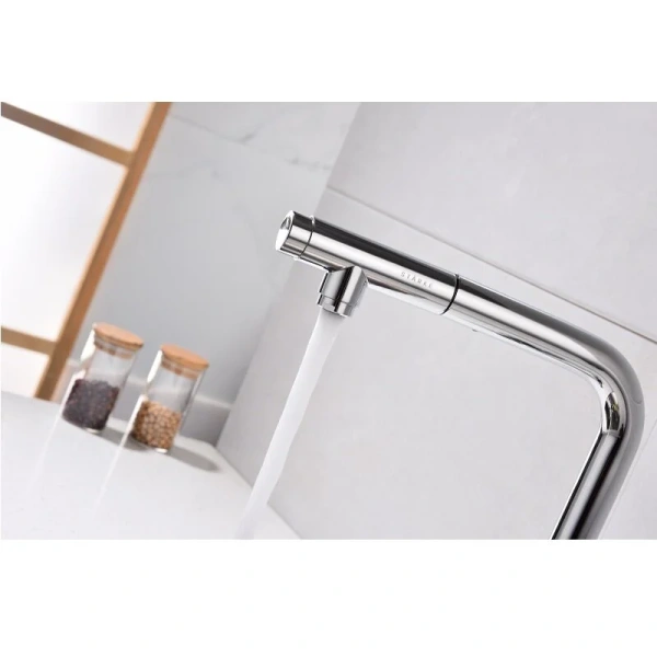 Смеситель для кухни Paulmark Urban хром Ur213104-CR (детальная фотография), с поворотным изливом