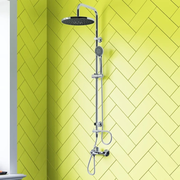 Душевая стойка Dorff Norma с тропическим душем D0710000 (детальная фотография), хром