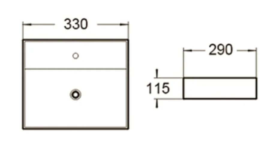 Раковина SantiLine 33 см белая SL-2001 (детальная фотография), современные, hi-tech