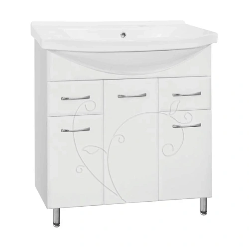 Тумба под раковину напольная Style Line Эко Фьюжн 77 см белая - фото 1