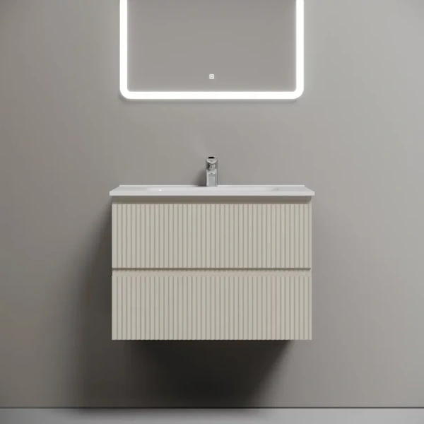 Тумба под раковину подвесная Sancos Snob R 70 см Beige Soft SNR70CE (детальная фотография), подвесная, пристенная