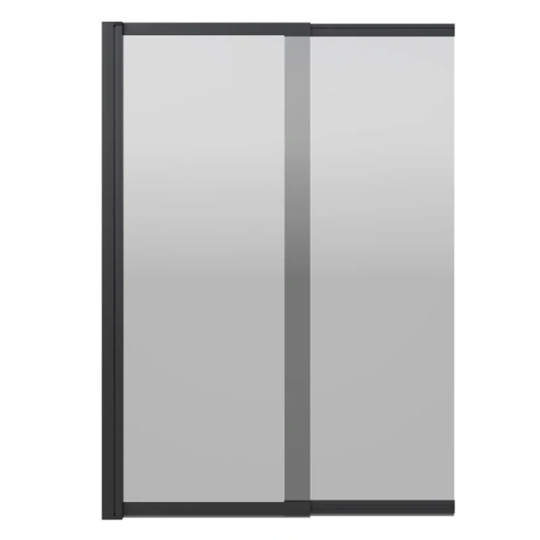Шторка для ванны Berges River S Slider Black 98х145 см тонированное стекло, профиль черный 065018 (детальная фотография), распашные, раздвижные