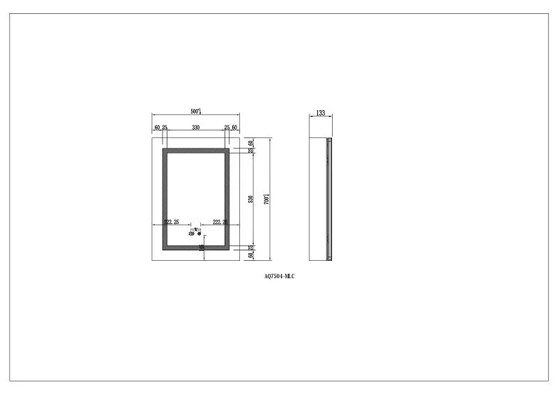 Зеркальный шкаф с подсветкой Акватек 50 см сенсорное управление AQ7504-MLC (детальная фотография), нет в наличии