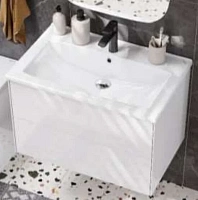 Тумба под раковину подвесная Акватон Сохо 75 см белый глянец