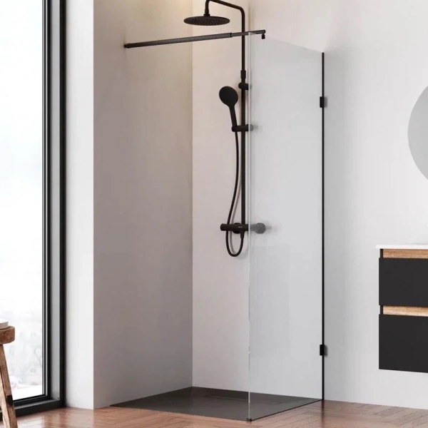 Душевая перегородка Am.Pm X-Joy 80 см профиль черный W94WI-80-F1-BTE (детальная фотография), черные
