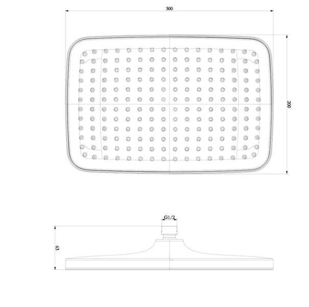 Верхний душ Lemark хром LM8134C (детальная фотография), верхние души