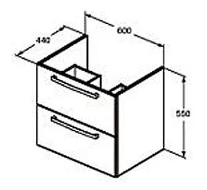 Тумба под раковину подвесная Ideal Standard Tempo 60 см глянцево белая E3240WG (детальная фотография), нет в наличии