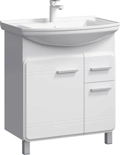 Тумба под раковину напольная Aqwella Корсика 75 см белая - фото 1