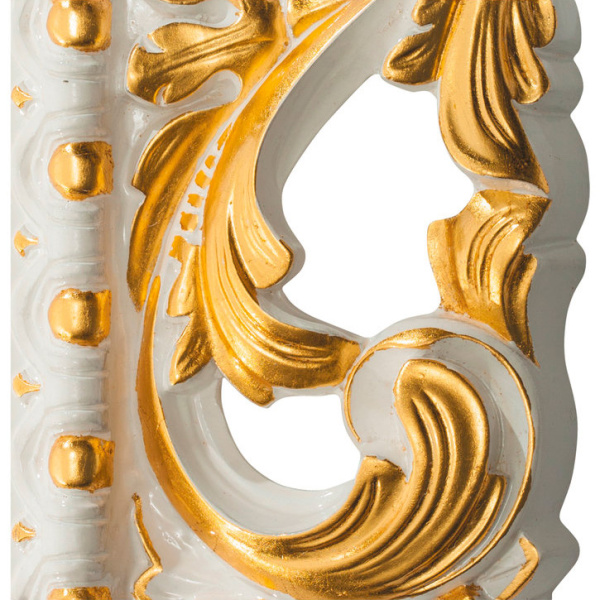 Зеркало овальное без фацета, цвет белый глянец с золотом, Tessoro Isabella 76 TS-102101-W/G (детальная фотография), по запросу