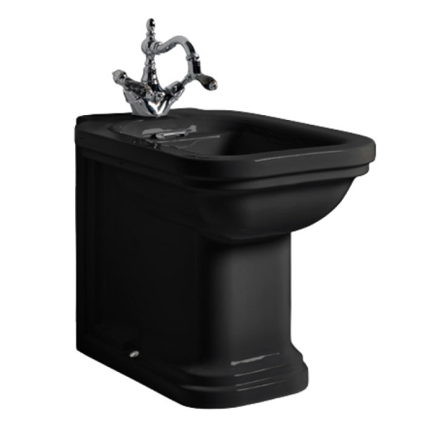 Биде напольное Kerasan Waldorf черное 4121K4nero/cr*1 (детальная фотография)