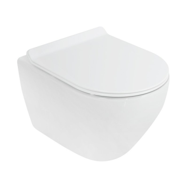 Унитаз подвесной Cezares Stylus безободковый CZR-513-TH-R/CZR-2011-SC (детальная фотография)