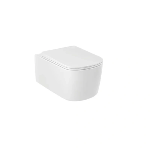 Унитаз подвесной Kludi Resa S белый 27WCSET43 (детальная фотография), безободковые, сиденье с микролифтом 