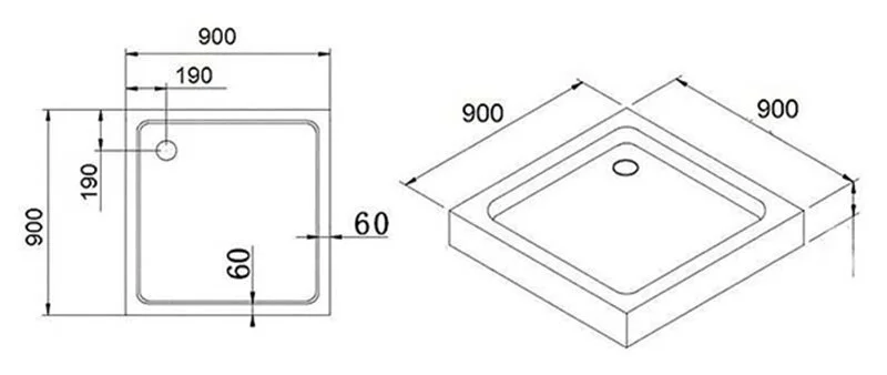 Душевой поддон Cezares Tray 90х90 см из стеклокомпозита TRAY-M-A-90-35-W (детальная фотография), недорогие