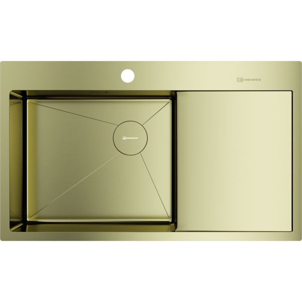 Мойка для кухни Omoikiri Akisame 86-LG-L 86 см левая светлое золото 4997045 (детальная фотография)