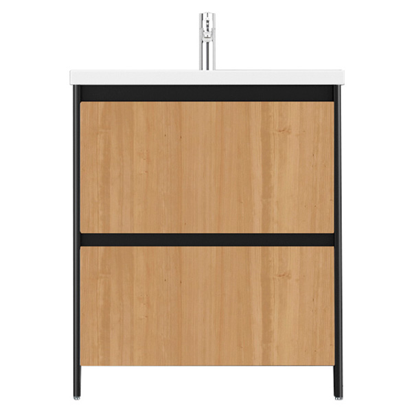 Тумба с раковиной напольная Velvex Klaufs tnKLA.70.2Y-61 70 см с ящиками (детальная фотография), моноблок