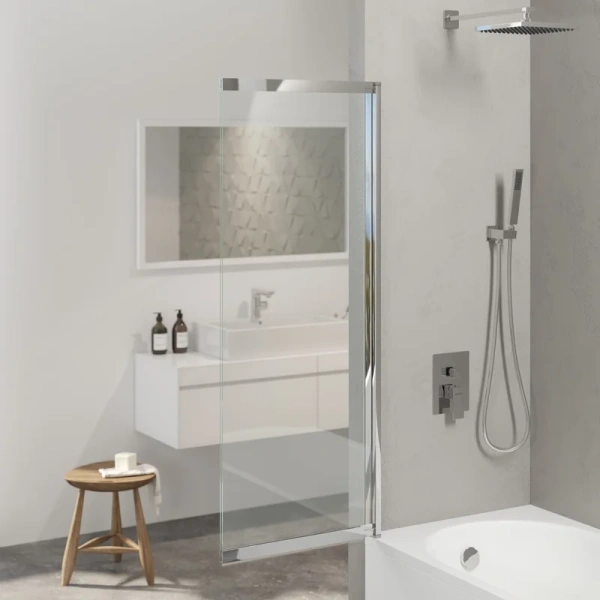 Шторка для ванны Berges River S Slider 98х145 см прозрачное стекло, профиль хром 065014 (детальная фотография), современные, hi-tech