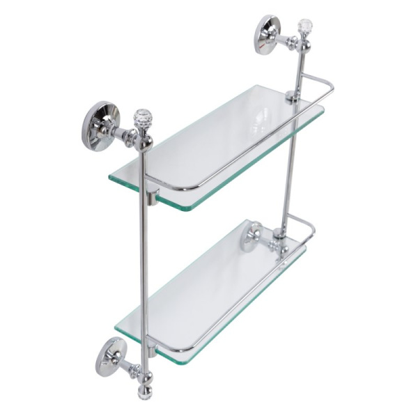 Полка стеклянная двойная, хром, Art&Max Antic Crystal AM-E-2682BSJ-Cr (детальная фотография)