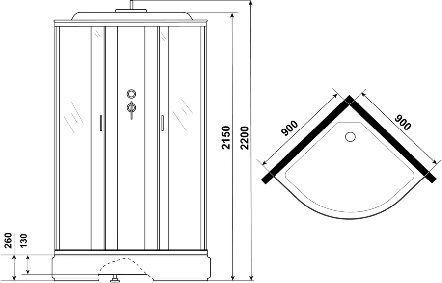 Душевая кабина Niagara Classic 90x90 см средний поддон 67011414 (детальная фотография), в наличии