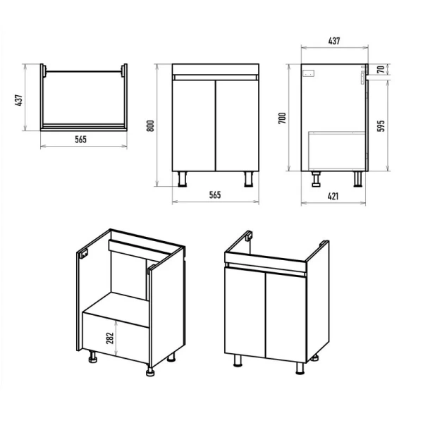 Тумба под раковину напольная Misty Енисей 60 см белая Э-Ени01060-012 (детальная фотография), в наличии